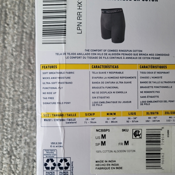 NIB Polo Ralph Lauren 5-Pack Classic Fit Cotton Boxer Brief Size Medium - Picture 5 of 8